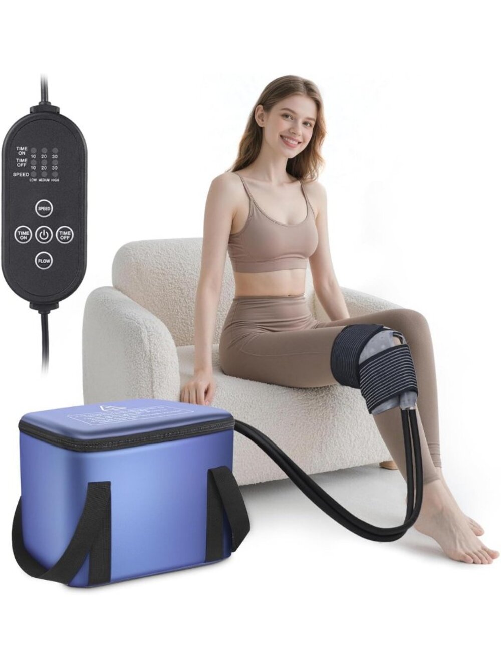 Portable Cold Therapy Ice Machine for Knee Pain Relief, Silent Pump & Timer